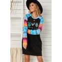 Black COWBOY TAKE ME AWAY Serape Sleeve Mini Dress with Pockets