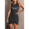 Black Human Kind Be Both Ruched Sleeveless Mini Dress